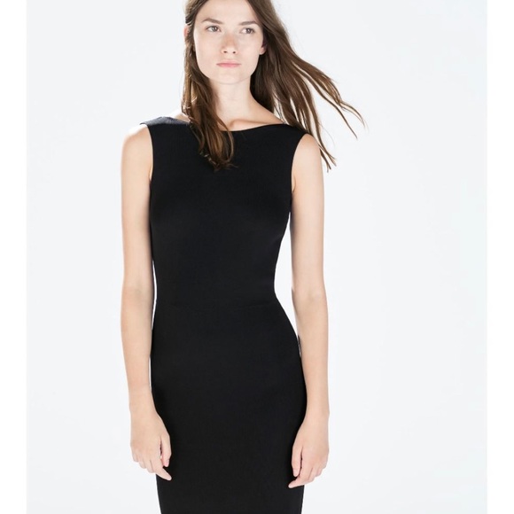 💠 NWT ZARA Knit Open-back Bodycon Dress (S) - Picture 2 of 8